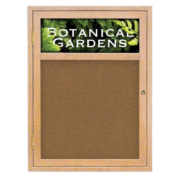 Sliding Glass Door Radius Letterboard, 96"x48", Bronze/Green